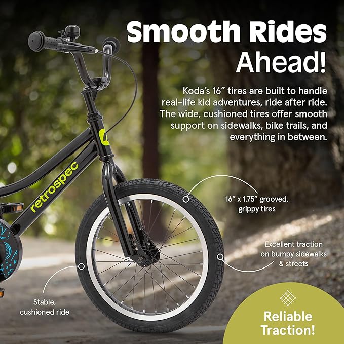 Retrospec Koda Plus Kids Bike for Boys & Girls Ages 4-6 Years - 16" Children's Bicycle, Adjustable Seat & Handlebars