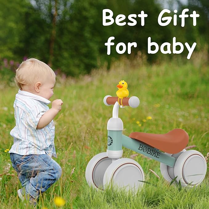 Baby Balance Bike Toys for 12-36 Months Kids Toy Boy Girls Gifts Toddler Best First Birthday Gift Children Walker No Pedal Infant 4 Wheels Bicycle (Light Green)