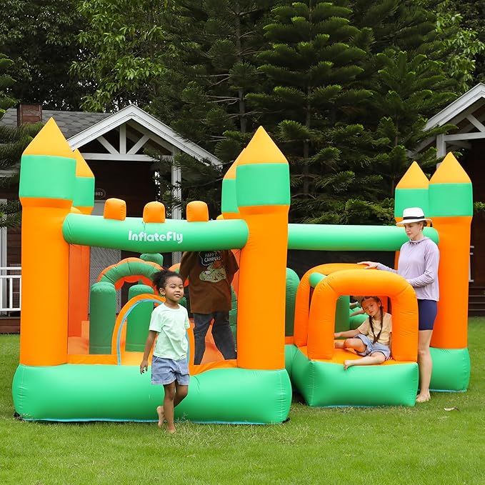 Inflatable Bounce House Kids Obstacle Bouncy Castle for Outdoor Indoor