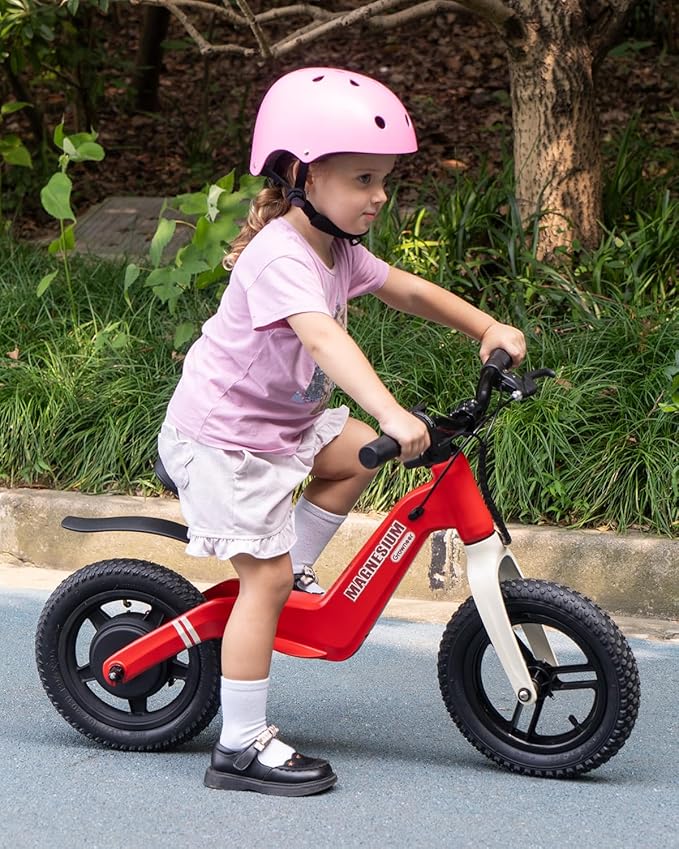 GROWNEER Electric Balance Bike for Kids,12&14-Inch Tires,Ages 3–8,Lightweight Magnesium Alloy Frame,3 Speed Settings Light-up Front Tire & Adjustable Seat, Electric Bike for Kids