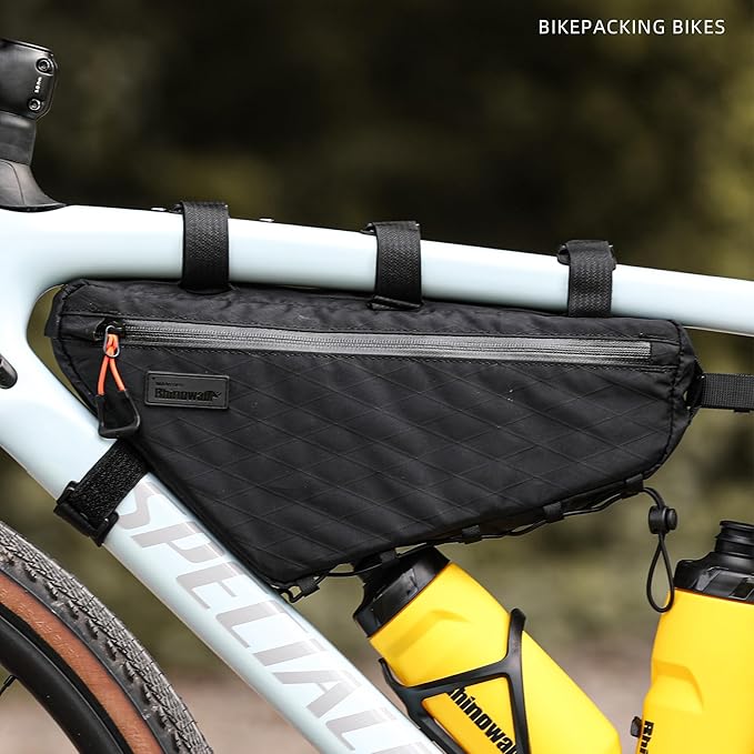 Bicycle Frame Bag Bike Triangle Bag Waterproof Bike Bag 1.7L with Dual Side Mesh Pockets for MTB Road Bike Cycling Commuting and Outdoor Adventures
