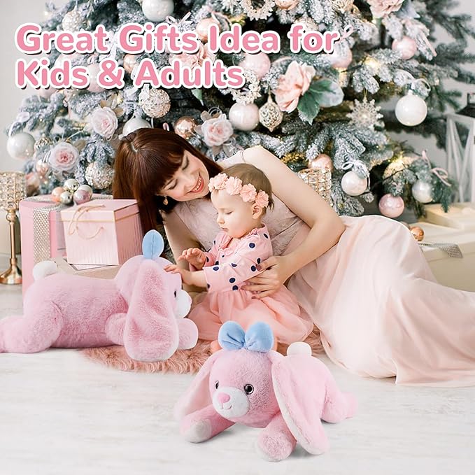 meowtastic Easter Bunny Weighted Stuffed Animals - Easter Rabbit Stuffed Animals, Large Bunny Weighted Plush Pillow - Cute Plush Toys Gifts for Kids & Adults (28" 5.0 lbs)