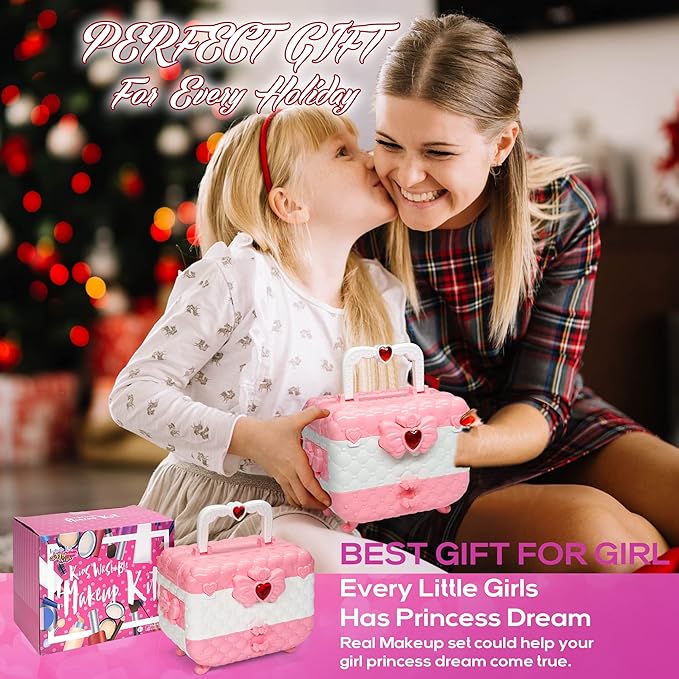 Kids Makeup Sets for Girls - Kids Makeup Sets for Girls 5-8, Maquillaje para Niñas, Play Make Up Kit, Best Toys for Little Girl,Princess Toddler Kid Stuff, Ages3456789 10 Year Old Girl Birthday Gifts