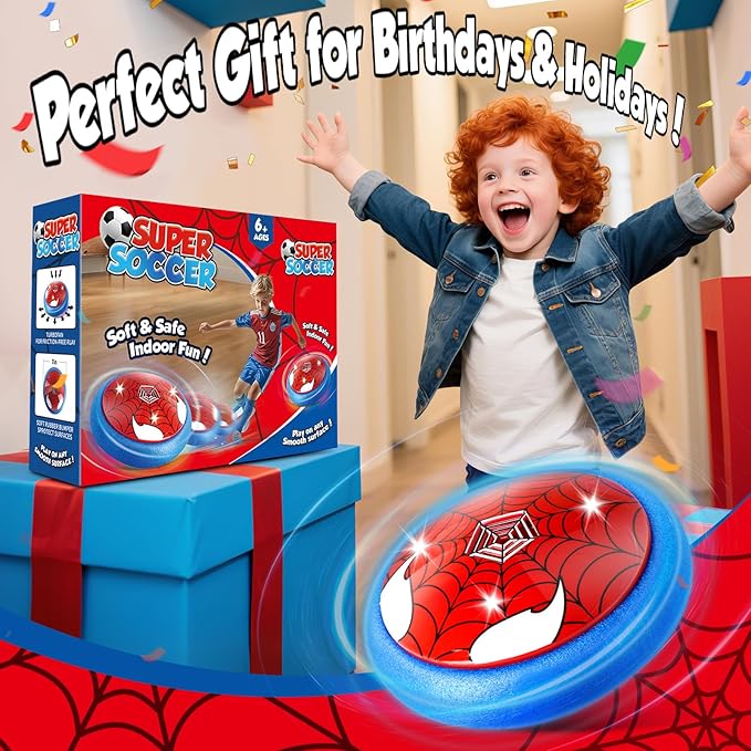 YOTOY Hover Soccer Ball Indoor with Batteries - Light Up, Sports & Outdoor Play Toys Games, Toys for Ages 8-13 Kids Toddler, Birthday Gifts for Boys 3, 4, 5, 6, 7, 8, 9, 10, 11, 12 Year Old