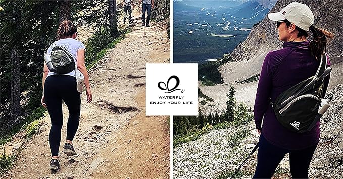 WATERFLY Crossbody Sling Bag Small Water Resistant Backpack Lightweight Shoulder Chest Daypack for Men Women Hiking Travel