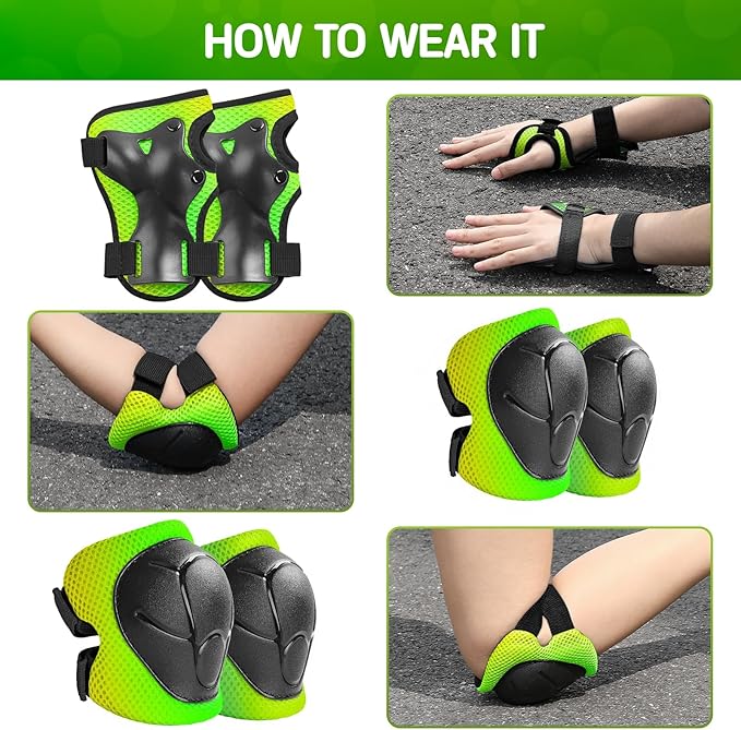 Toddler/Kids Bike Helmet Set for Boys Girls 3D Adjustable Kids Helmet Protective Gear Set Knee Elbow Wrist Pads and Multi-Sports Skateboard Scooter Cycling Roller Balance Bike