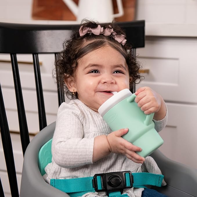 Infantino My 1st Tumbler, Silicone Sippy Cup with Straw & Handle, Spill-Resistant Baby Cup for On-the-Go, BPA-Free Transition Bottle