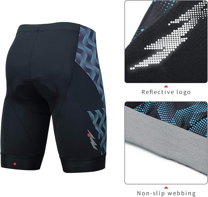 beroy Men's Comfortable Bicycle Cycling Pants, 3D Padded Bike Shorts