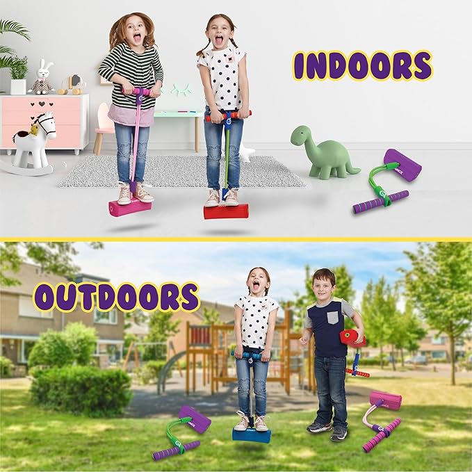 New Bounce Pogo Stick for Toddlers - Foam Jumper for Age 3,4,5,6,7,8 - Outdoor Jumping Toys - Birthday Gift for Toddler Girls and Boys