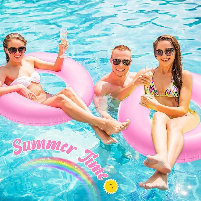 8 Pcs Large Inflatable Pool Float 36 Inches Swimming Ring Pool Floats Adult Inflatable Tube for Summer Vacation Beach River Bachelorette Wedding Party Supplies