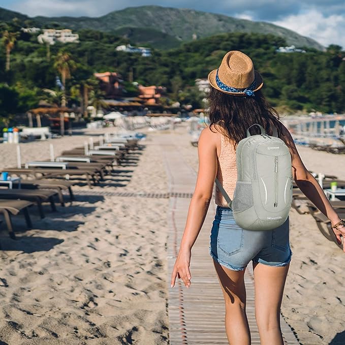 ZOMAKE Ultra Lightweight Packable Backpack 25L, Foldable Hiking Backpacks Water Resistant Small Folding Daypack for Travel(Sliver Grey)