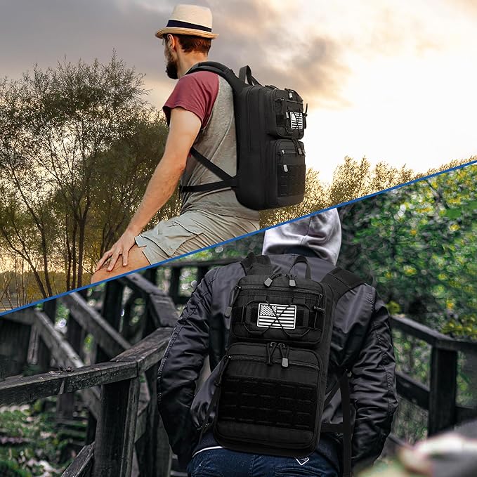 1050D Tactical Hydration Backpack with 3L TPU Water Bladder, Military Molle Water Backpack Perfect for Men & Women, Hydration Pack for Hiking, Biking, Running, Climbing, Hunting, Daily Use