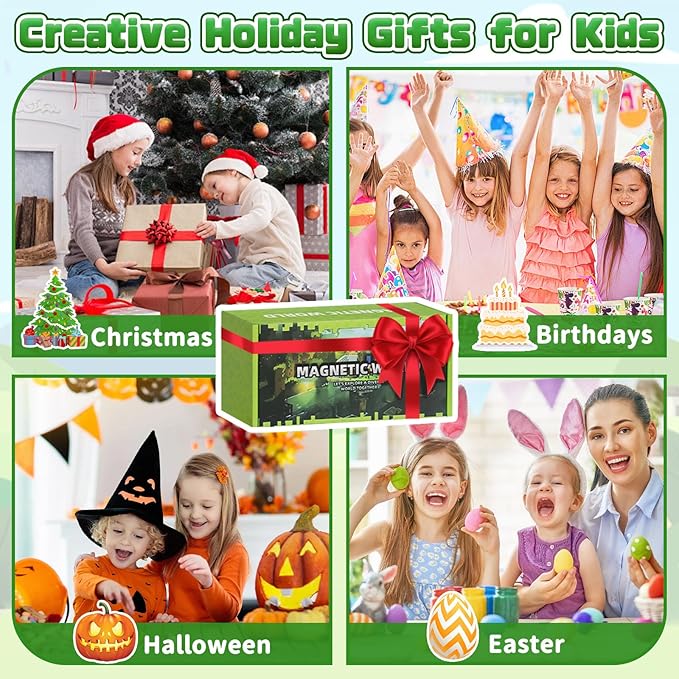 Magnetic Blocks, 100 PCS Magnetic Building Blocks Cubes - Stacking Magnet Toys for Kids Toddlers Ages 4-8 8-12, Magnetic Tiles STEM Toys Christmas Birthday Gifts for Boys Girls (0.8IN/2CM)