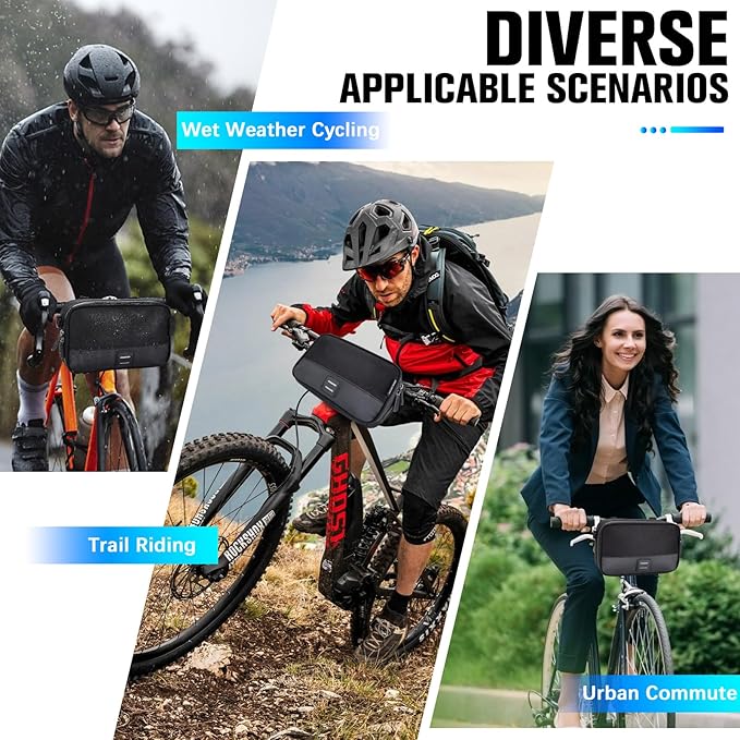 GXCROR Bike Handlebar Bag,Small Front Bike Bags with Shoulder Strap,Bicycle Bag Professional Cycling Accessories