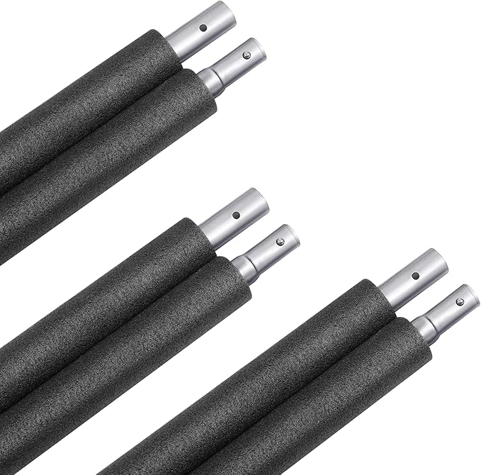 Zoomster Trampoline Replacement Enclosure Poles with Clamp and Hardware Fits 6 Straight Poles Trampoline (No Tool Needed. Can be Assembled by only one Adult)