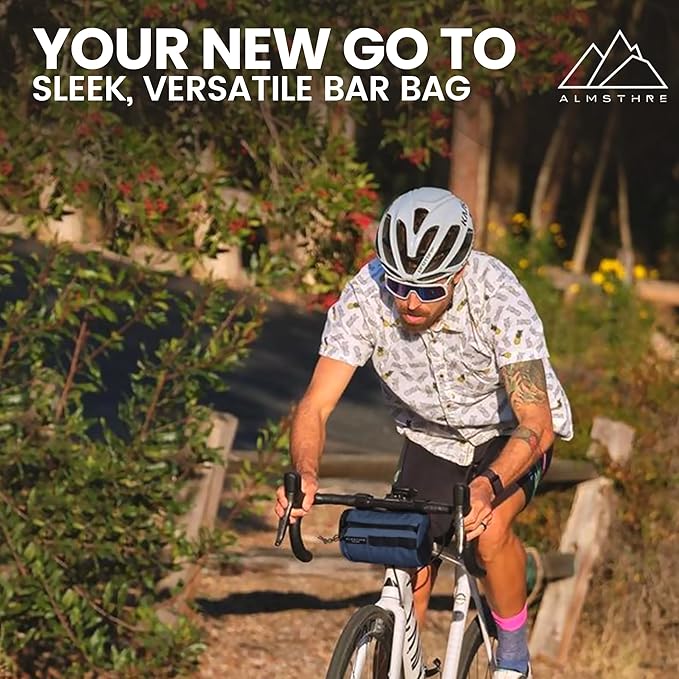 Compact Bar Bag – Cosmic Blue | Hard-Shell Bike Handlebar Bag with Waterproof Zipper & Adjustable Straps | Lightweight Bicycle Handlebar Bag, Compatible with Road, Gravel & MTB Bikes