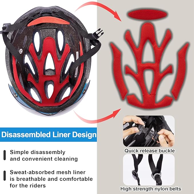 SKT HP Toddler Bike Helmet, Adjustable Helmet for Kids and Youth with Detachable Magnetic Goggles, Bicycle Cycling Skate Scooter Skateboard Helmet for Boys and Girls