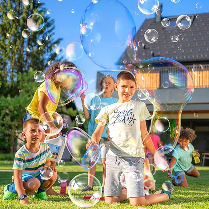 Roberly 28 Pcs Big Bubble Wands Set Bulk for Kids Summer Outdoor Activities Party Favors Gifts Birthday Games, Giant Bubbles Making Toys with Tray