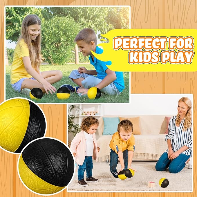 6 Pcs Foam Mini Basketball 4 Inch Mini Hoop Ball Small Squeeze Stress Balls Soft Quiet Bouncy Ball Foam Basketball for Indoor Outdoor Sport Theme Party Game Gifts