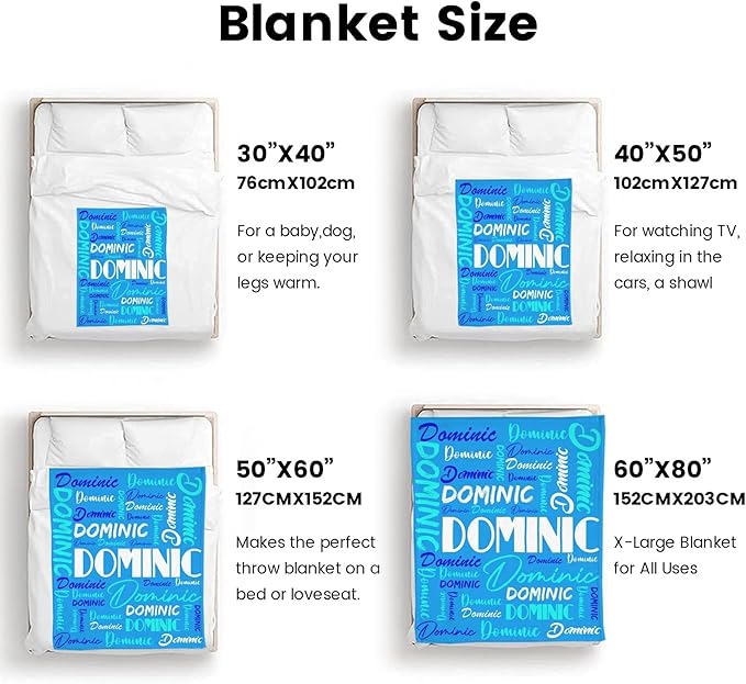 Dr.TOUGH Personalized Name Blanket Personalized Blanket for Adult Kids Flannel Customized Personalized Blankets and Throws