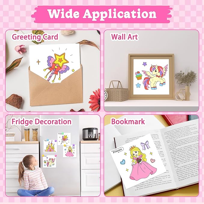 Paint with Water Coloring Books for Toddlers, Princess Theme Mess Free Watercolor Painting Papers for Kids Water Color Paint Kit Art Craft Birthday Gift for Ages 1-3, 4-8