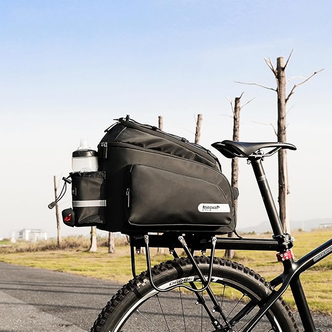 Bike Trunk Bag Bike Pannier Bag Bike Rear Seat Bag 17L Waterproof Bicycle Cargo Rack Saddle Bag Commuter Bag Shoulder Bag Laptop Pannier Rack Bicycle Bag