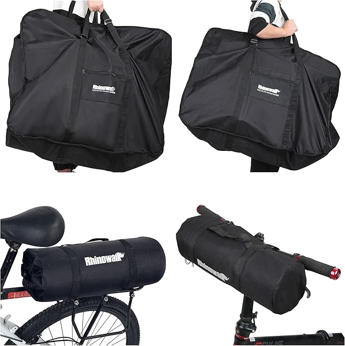 Rhinowalk 20/26inch Folding Bike Bag Waterproof Biycle Travel Case Carrying Case Outdoors Bike Transport Bag for Car Train Air Travel
