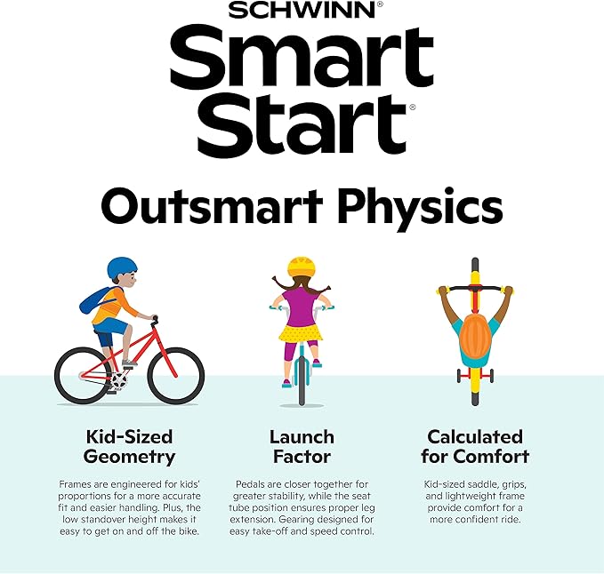 Schwinn Elm and Koen Bike or Balance Bike, 12-18 Inch Bike for Kids Ages 2-13, Black, Blue, Red, Teal, Pink or Purple, SmartStart Ergonomic Design, Adjustable Seat Grows with Child, Training Bicycle