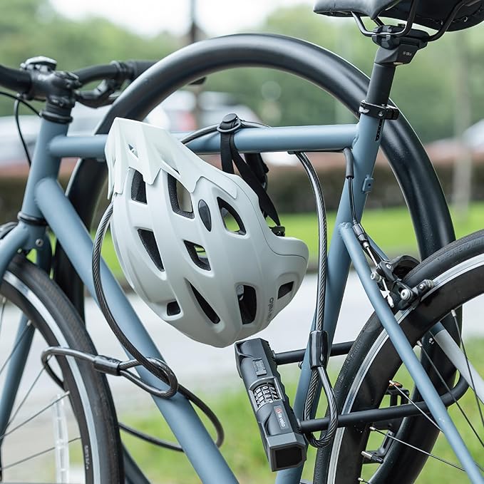 Via Velo Heavy Duty U-Lock with 4-Digit Resettable Combination & 5ft Steel Cable, Anti-Theft Bike Lock for Bicycles, Scooters, and Electric Bikes
