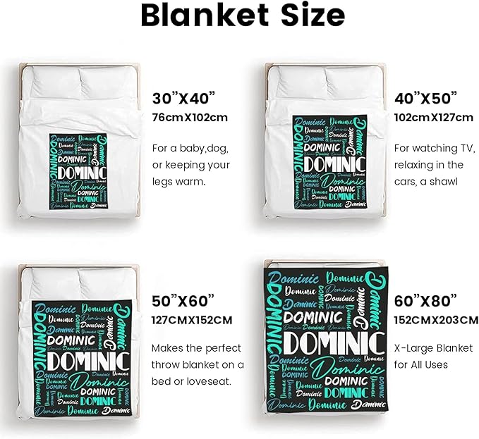 Dr.TOUGH Personalized Name Blanket Personalized Blanket for Adult Kids Flannel Customized Personalized Blankets and Throws