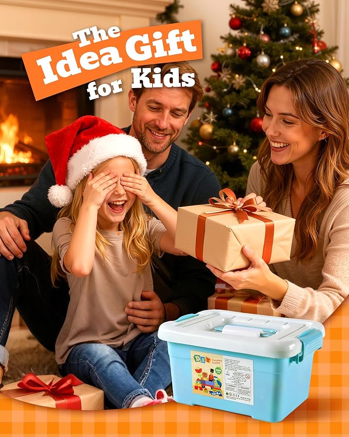 300 Pieces Building Blocks Kids STEM Toys Educational Discs Sets Interlocking Solid Plastic for Preschool Boys and Girls Aged 3+, Birthday for Boys Girls 3-5