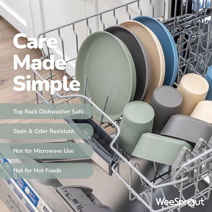 WeeSprout Bamboo Grow-With-Me Sippy Cups with Lids, 10 oz Set of Four, Babies Kids & Toddlers, Made With Bamboo & 100% Silicone, Bite Spout Design, Dishwasher Safe