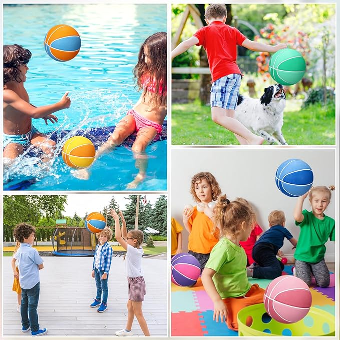 Wettarn 12 Pcs Mini Basketballs for Kids - Size 3 Colorful Rubber Basketball Bulk with Pump for Mini Hoop, Indoor Outdoor Practice, Game, Back to School Party, 7 Inch