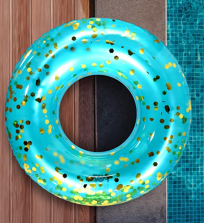 CoTa Global Inflatable Pool Float Tube Confetti Premium Swim Ring Heavy Duty Vinyl Flotation Pool Floats Toy for The Beach, Party, Vacation, UV Resistant - Pool Party