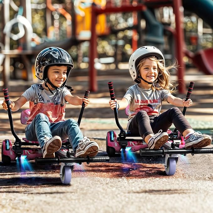 Scooter with Seat Attachment for Kids Adults, 6.5'' 8.5''Balancing Scooter with Bluetooth Speakers & Colorful LED Light with Kart