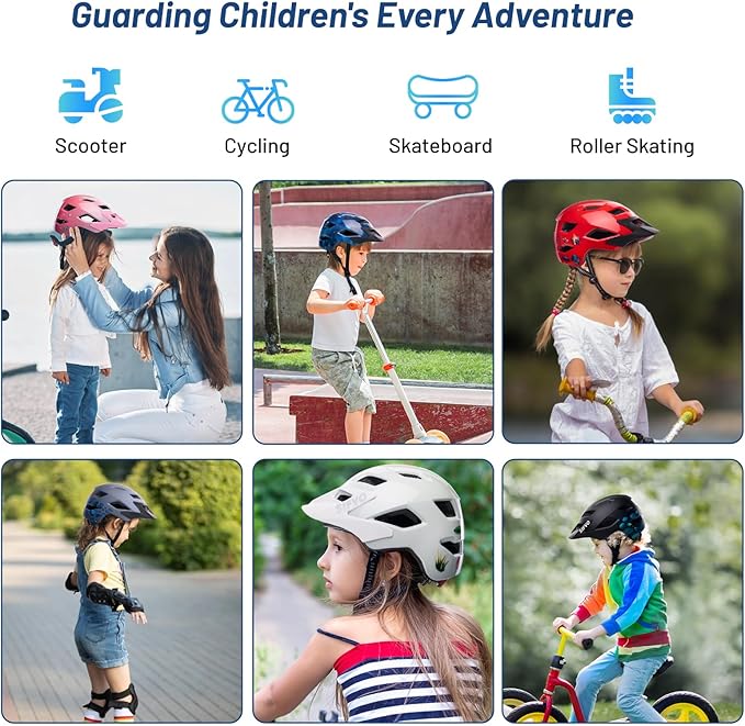 Kids Bike Helmet for Boys & Girls Ages 5-8-14,Lightweight Adjustable 50-57cm Bicycle Helmet with Visor & Reflective Strap,CPSC Certified for Cycling, Skating, Scooters