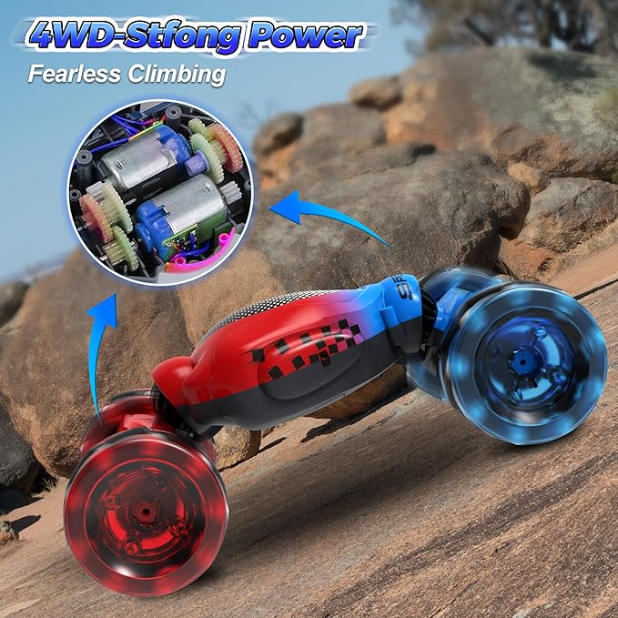 Remote Cars for Kids Ages 4-8, Toys for Ages 5-7, Gift for 4 5 6 7 8-13 Years Old, Gesture Sensing RC Stunt Car with Lights, Remote Control Car for Boys 8-12, Birthday Gift for Kids