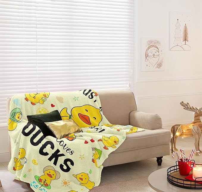 Christmas Duck Blanket Gifts for Duck Lovers, Ducks Blanket 50"x40", Rubber Ducks Themed Gifts