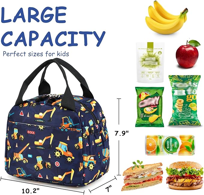 CAMTOP Lunch Box Kids Insulated Lunch Bag Large Reusable Leakproof Cooler Lunch Bags for Boys Girls School Travel Picnic