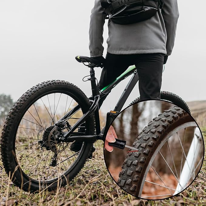 Tubeless Tire Plug Repair Kit, Bike Tire Repair Kits, Tubeless Tire Tyre Repair Kit and Sealant Injector Syringe Set with Valve Removal Tool Kit