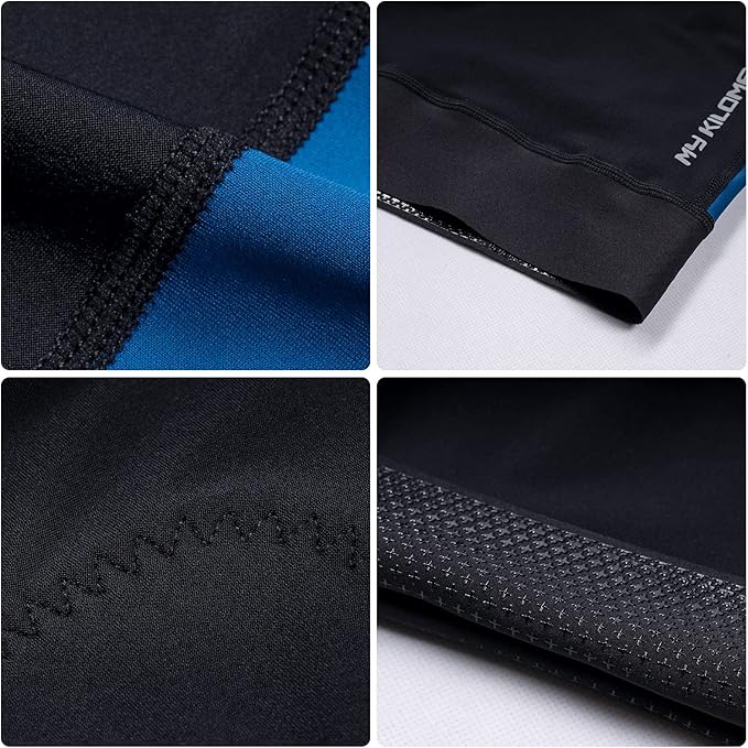 MY KILOMETRE Mens Triathlon Shorts with Adjustable Drawstring Easy Reach Leg Pockets Chamois for Long-Distance Tri Race