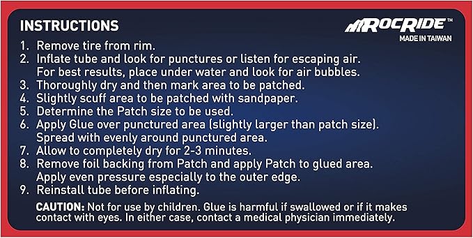 8 PC Bike Inner Tube Patch Kit. Bicycle Tire Repair Kit.