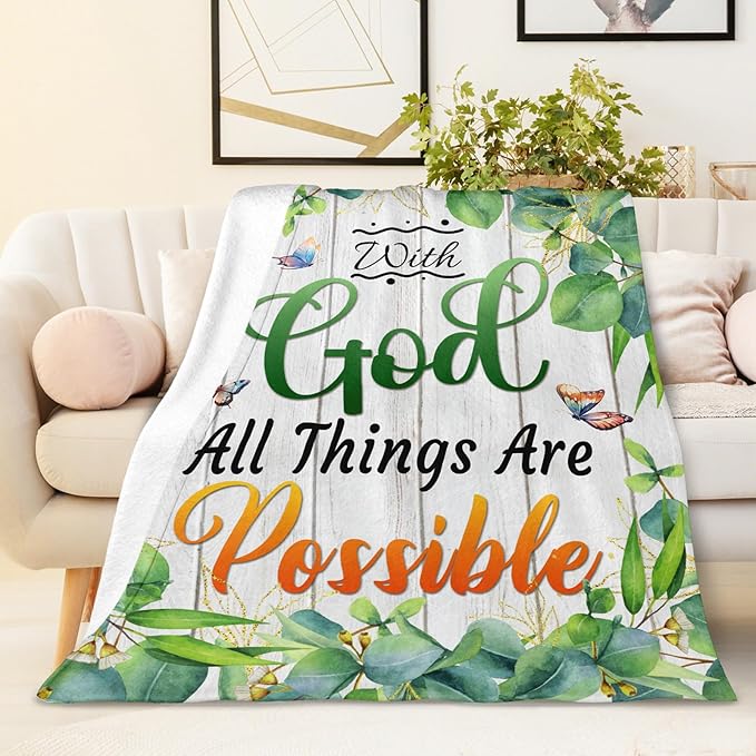 Girls Blanket Gifts Christian Blankets for Kids Teens Adults - 60" x 80" Soft Lightweight Flannel Warm Inspirational Throws for Couch, Sofa, Bed, Bedroom Decor - Christian Gift