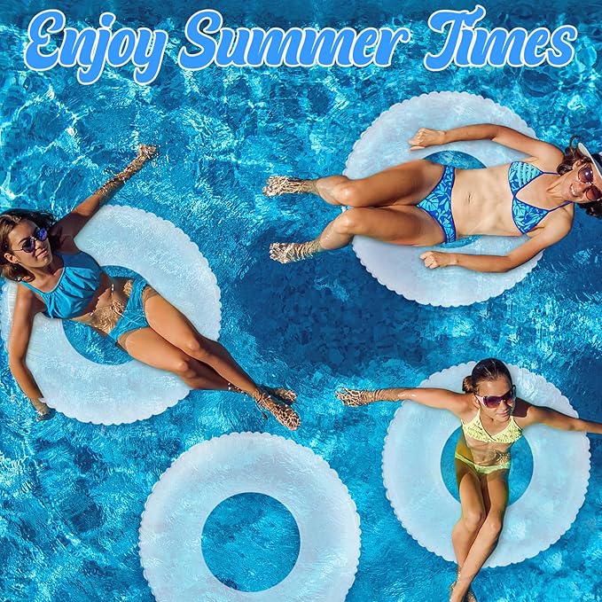 8 Pcs Large Inflatable Pool Float 36 Inches Swimming Ring Pool Floats Adult Inflatable Tube for Summer Vacation Beach River Bachelorette Wedding Party Supplies