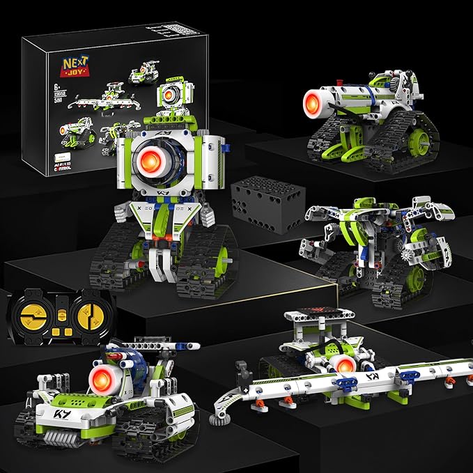 STEM Robot Building Kit Toys for Kids Ages 8-12,2025 New 5 In1 STEM Toys Robotics Set for Boys Girls,337 Pcs Blocks App & Remote Control Robot Building Set, Science Kit for Kids 8-12