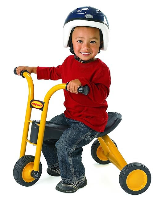 MYRIDER Toddler Trike, Kids Tricycle for Preschool, Daycare, Playground Kids Tricycles, Rubber Tires, Yellow/Black, 8" Mini Pusher