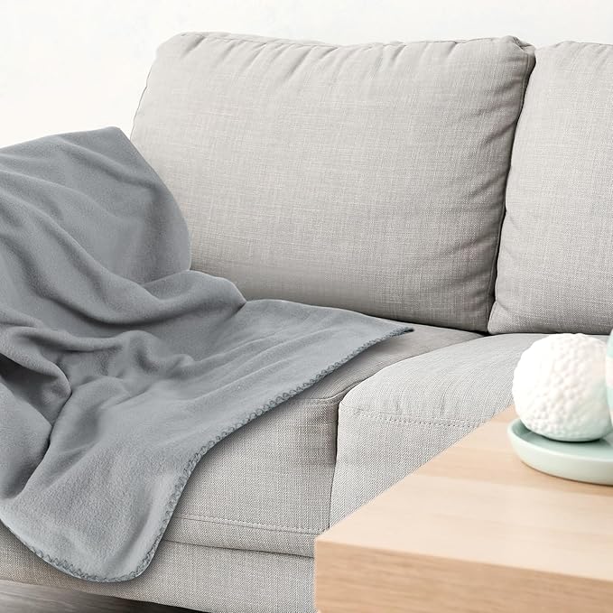 Newwiee 100 Pcs Fleece Throw Blankets Bulk Outdoor Wedding Guest Gifts Soft Lightweight Sleepover Lap Blankets Pet Home Sofa Couch Office Donation Homeless, 50 x 60 Inch (Gray)