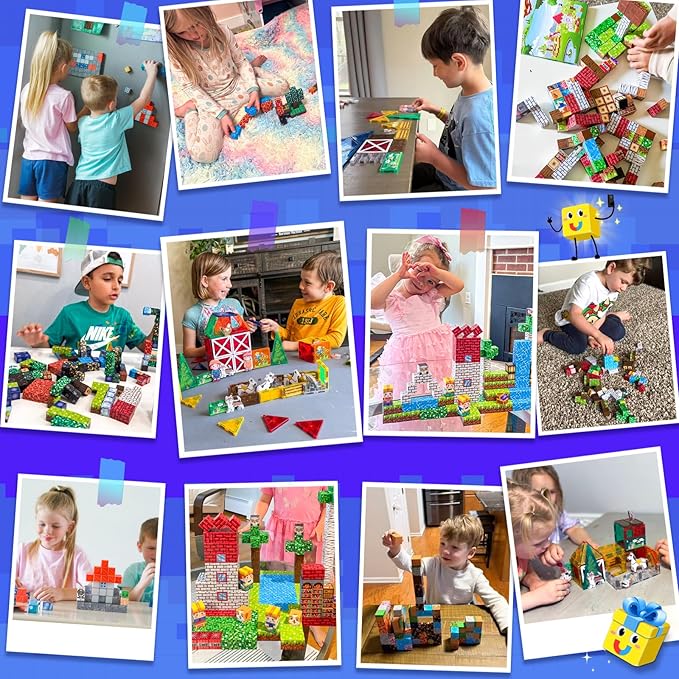 150PCS Magnetic Blocks Toys, Build Mine Magnet World Set, Magnetic Tiles Building for Boys & Girls Age 4-8 5-7, STEM Montessori Sensory Toys for Toddlers Kids Gifts