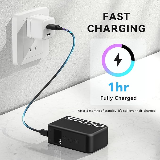 CYCPLUS AS2 Pro Max Tiny Pump Mini with Gauge, Max 120 PSI Cordless Bicycle Air Pump, Auto Stop, with Presta and Schrader Valve for Car, Motorcycle, Bike and Ball (2025 Updated Version)