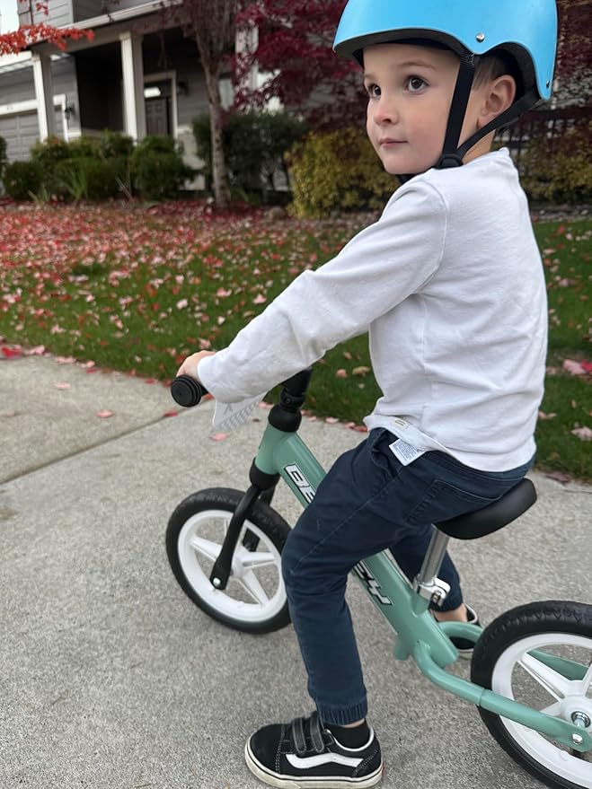 besrey Toddler Balance Bike 2 Year Old: All-Metal Frame & 12" Self-Lighting Wheels, Kids Bike with Adjustable Seat, Custom Plate w/Bonus 4 Sets of Stickers, Gift Bike for Boys Girls 2 3 4 5 Years Old